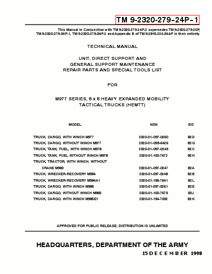 TM 9-2320-279-24P-1 Technical Manual